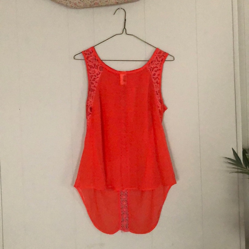 Orange high-low tank top